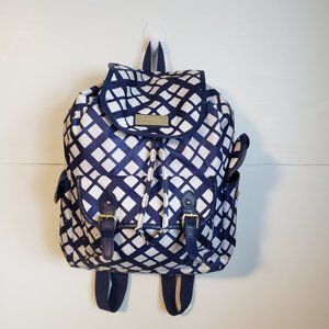 JESSICA SIMPSON backpack blue white adjustable pockets purple black interior bag